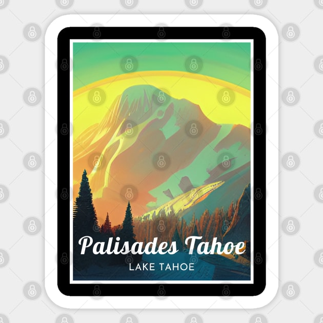 Palisades Tahoe Lake Tahoe Ski Sticker by UbunTo